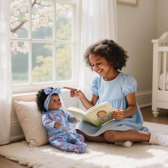 🆕18Inch Full Cloth Body With Vinyl Limbs Baby Doll Black Girl Realistic Doll - Picture 11 of 11